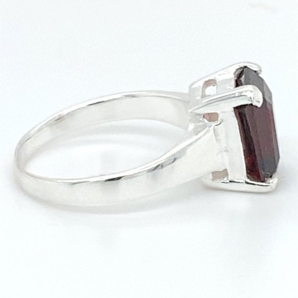 Pyrope 1.70ct Platinum Finish Solid 925 Sterling Silver Ring - Picture 4 of 7